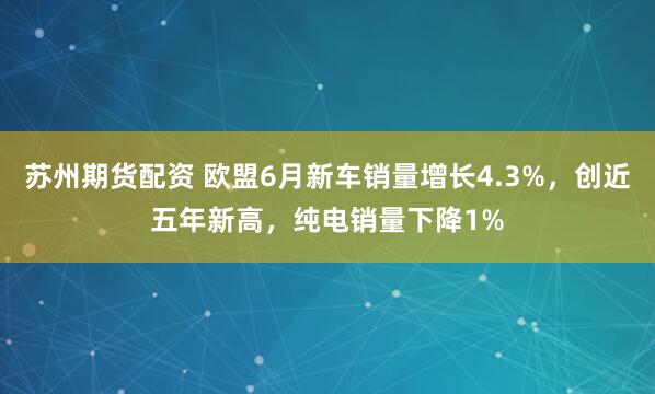 苏州期货配资 欧盟6月新车销量增长4.3%，创近五年新高，纯电销量下降1%